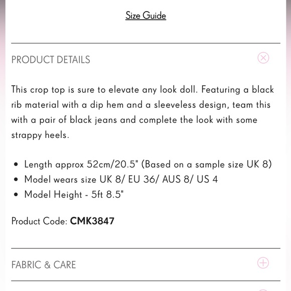 PRETTYLITTLETHING Black Ribbed Cropped Tank Top Sleeveless Casual Shirt Dip Hem - Picture 6 of 16